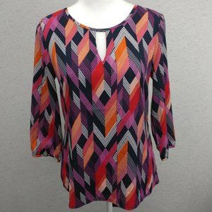Banana Republic Keyhole Neck 3/4 Sleeve Blouse